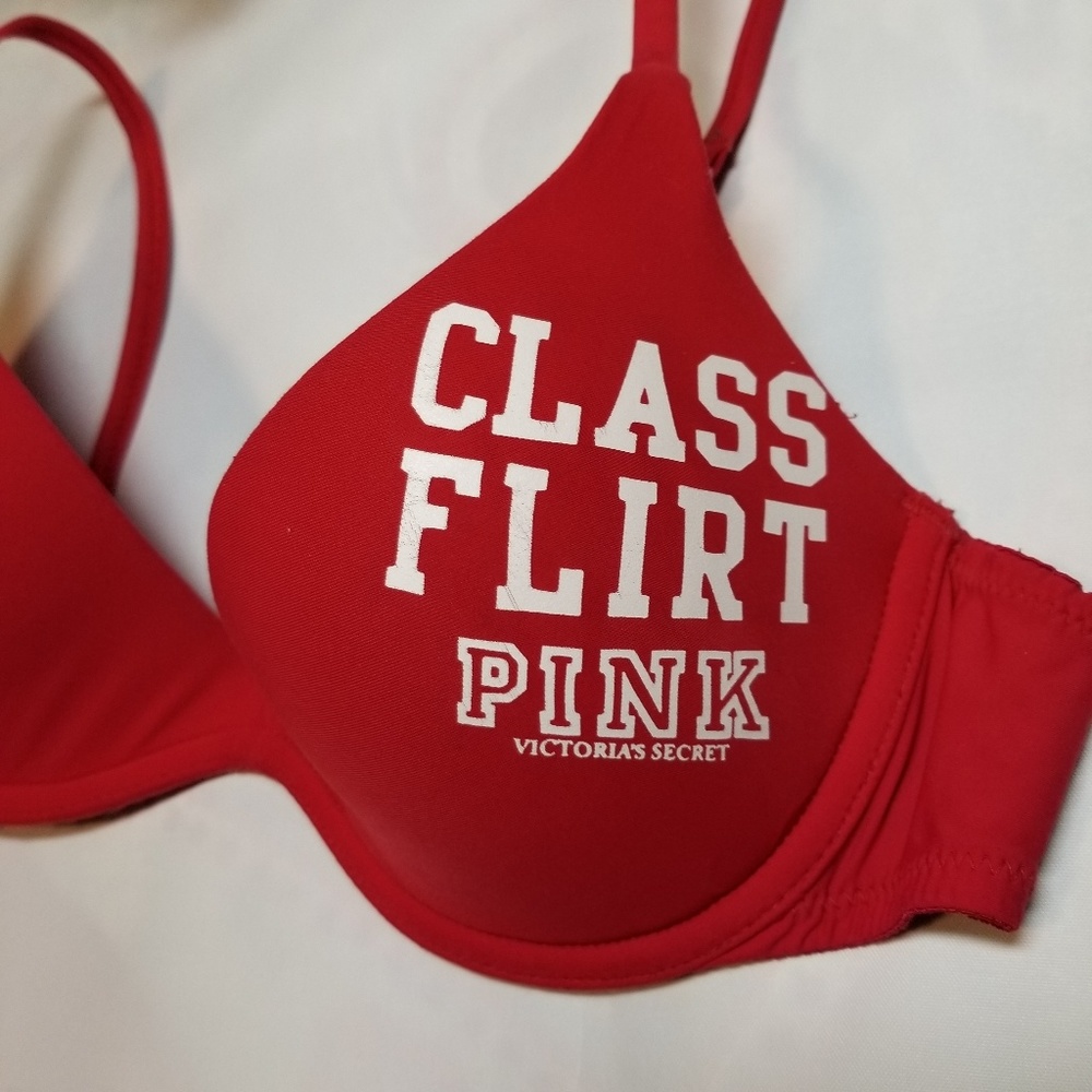 Victoria's Secret PINK 34B Bra Hot Red! Push up